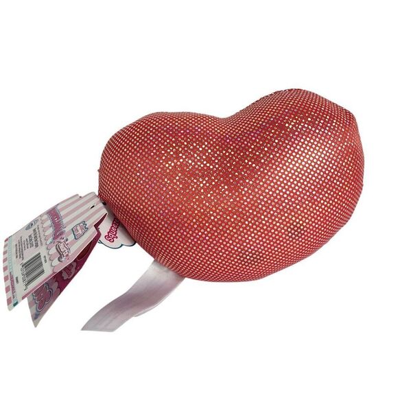 Squeezamals Heart Plush Ella 5.5" Red Shimmer Scented Slow Rise Mini StuffToy - Picture 2 of 8